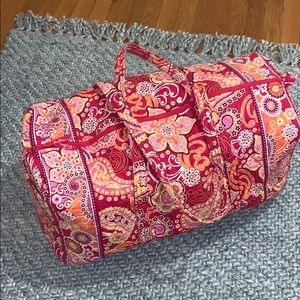 Vera Bradley Raspberry Fizz large duffel bag